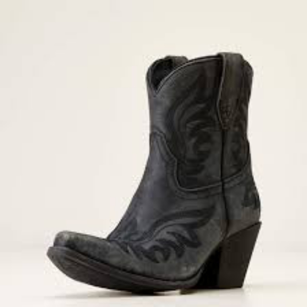 Ariat Chandler Western Boot in Naturally Distressed Black